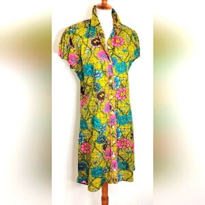 BRIGHT FLORAL COTTON DRESS NWOT